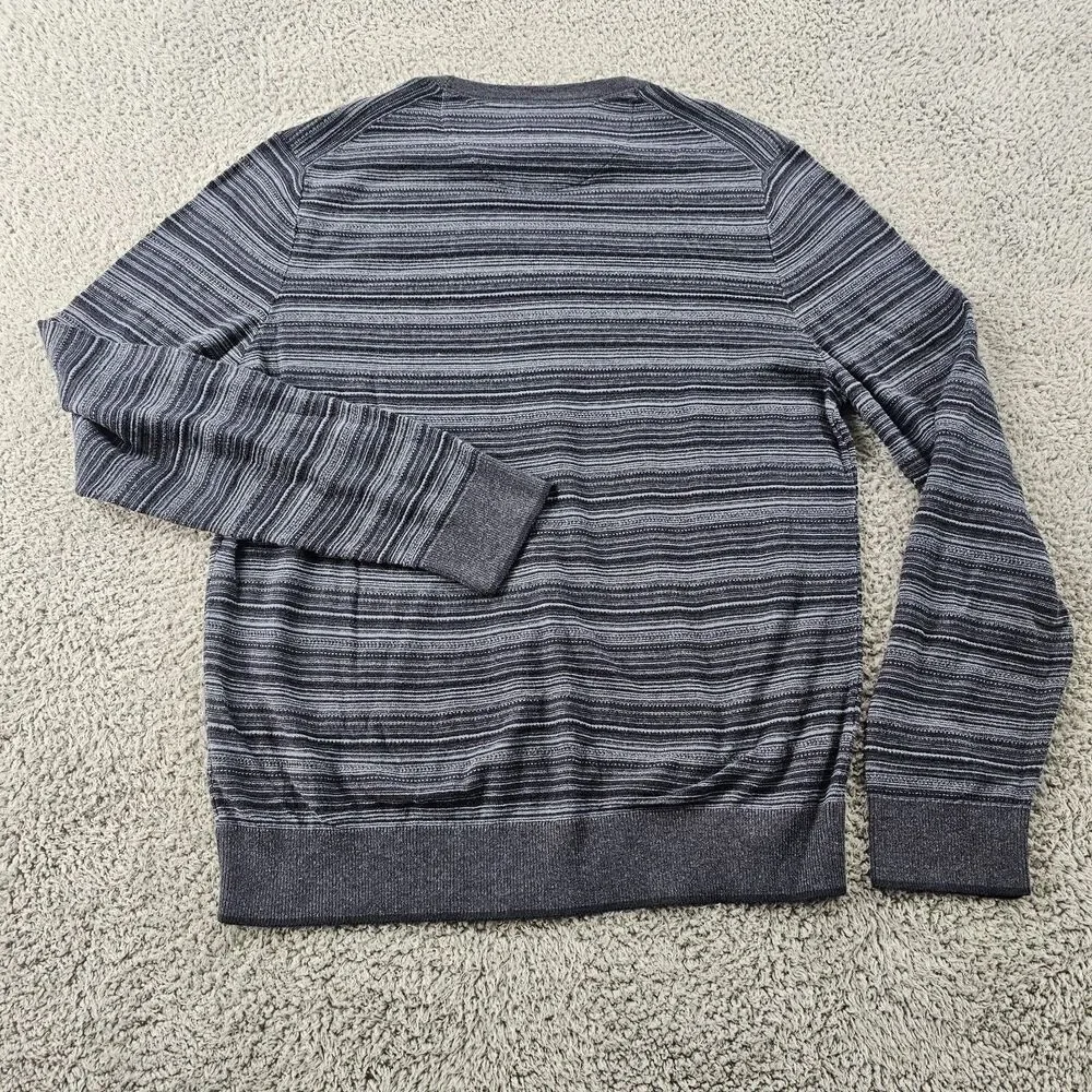 Joseph Abboud Sweater Mens XL Blue Modern Fit Pullover Casual Preppy Striped